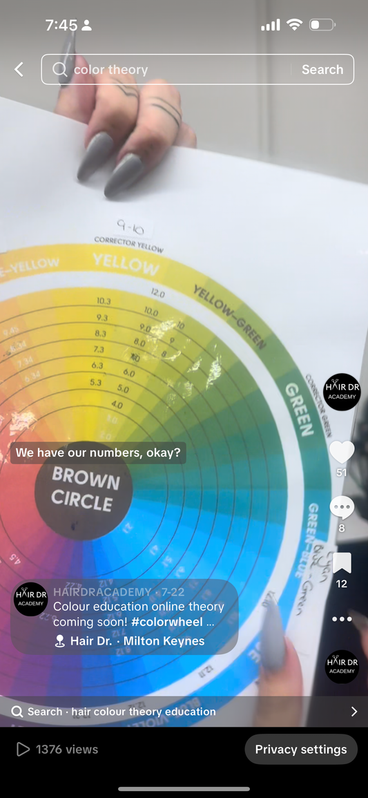 Numbered Colour wheel